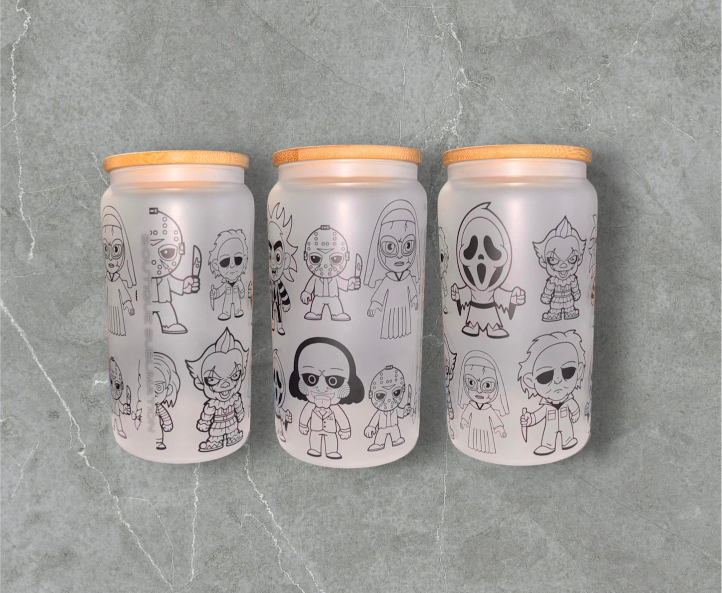 Glass tumbler with glass straw