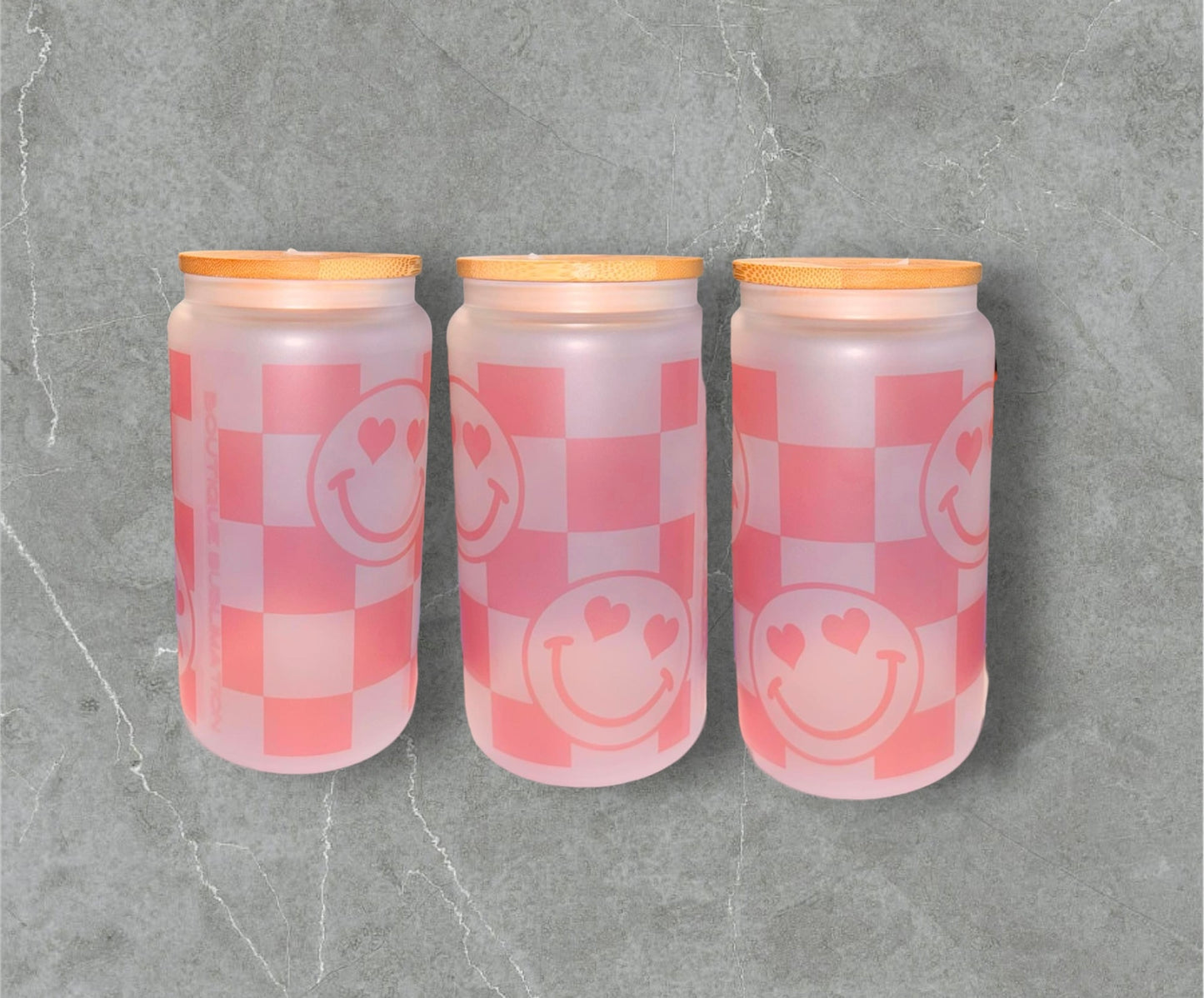 Glass tumbler with glass straw