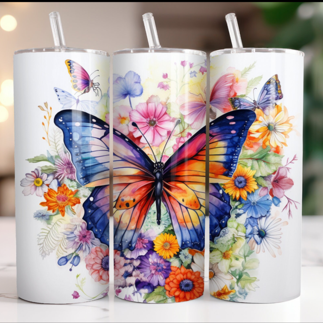 20 oz butterfly tumbler