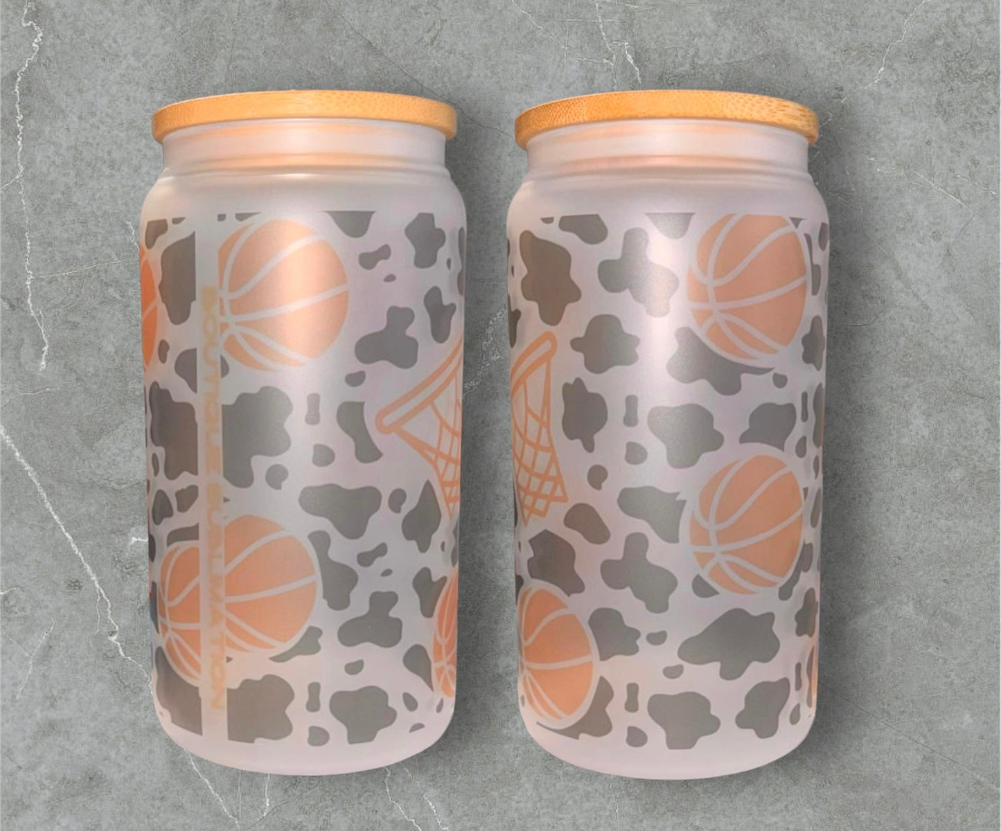 Glass tumbler with glass straw