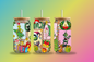 Christmas glass tumbler with straw